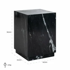 Bijzettafel Salvatore Marmer 41 x 41 cm - Zwart - Loft24.nl