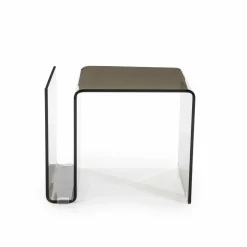 Bijzettafel Shadow Glas 48 x 42 - Bruin - Loft24.nl