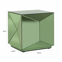 Bijzettafel Shifra Spiegelglas 40 x 40 cm - Groen - Loft24.nl