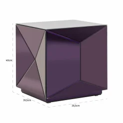 Bijzettafel Shifra Spiegelglas 40 x 40 cm - Paars - Loft24.nl