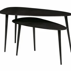 Bijzettafel Triangle Set van 2 stuks zwart - Loft24.nl