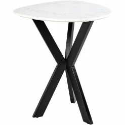 Bijzettafel Trocadero Marmer Ø50 cm - Wit - Loft24.nl