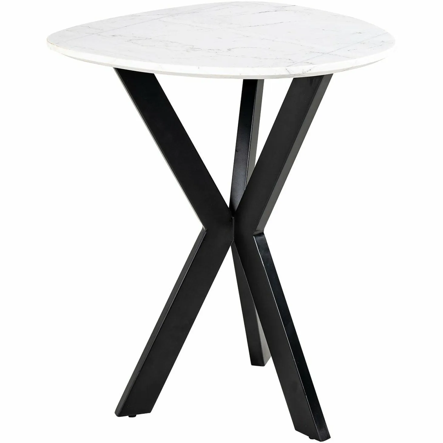 Bijzettafel Trocadero Marmer Ø50 cm - Wit - Loft24.nl