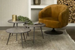 Bijzettafel Turi Teakhout set van 3 stuks - grey - Loft24.nl