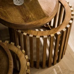 Bijzettafel Tweak set van 2 stuks Mangohout - Loft24.nl