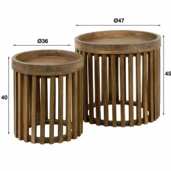 Bijzettafel Tweak set van 2 stuks Mangohout - Loft24.nl