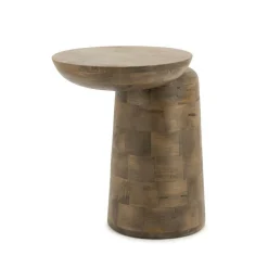 Bijzettafel Woomble Mangohout 40 x 34cm - Lichtbruin - Loft24.nl