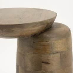 Bijzettafel Woomble Mangohout 40 x 34cm - Lichtbruin - Loft24.nl