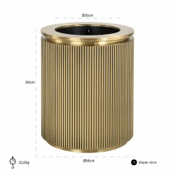 Bloempot Ironville Brass 60cm hoog - Loft24.nl