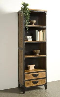 Boekenkast Basto 190 x 60 cm Mangohout - Loft24.nl