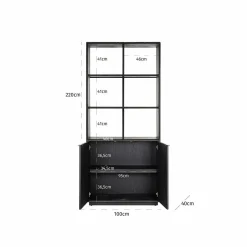 Boekenkast Blackbone Brass 220 x 100cm - Loft24.nl