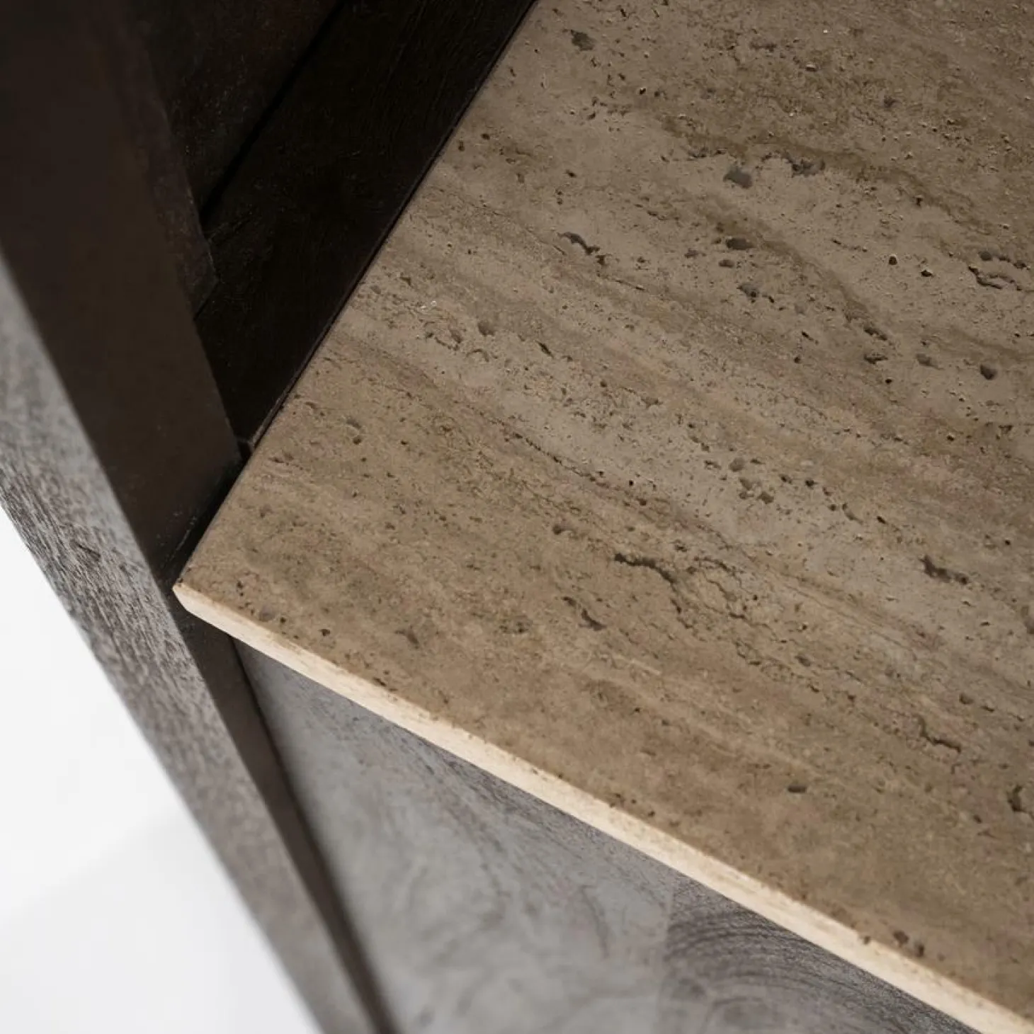 Boekenkast Lio Mangohout Travertin 120x220cm - bruin - Loft24.nl