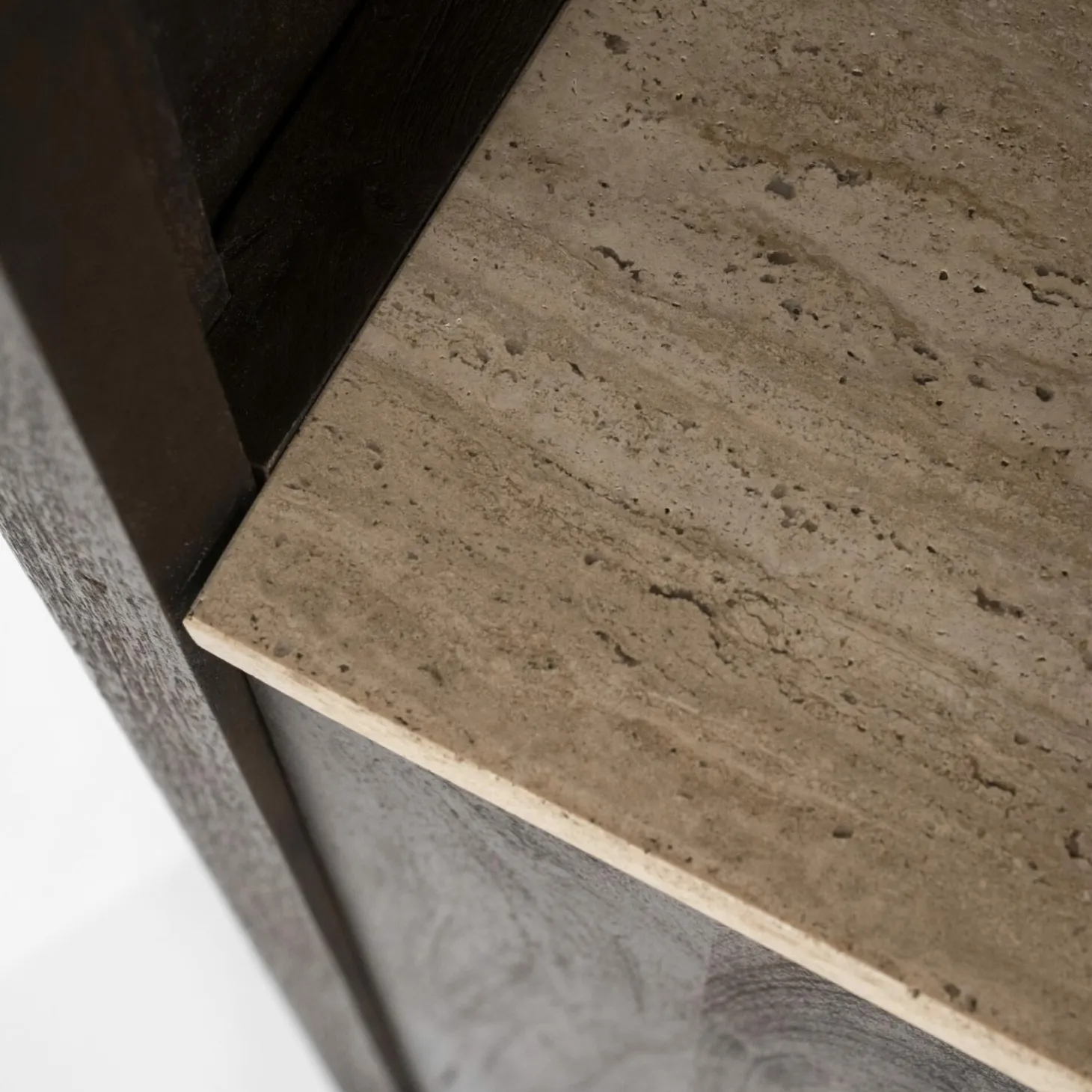 Boekenkast Lio Mangohout Travertin 120x220cm - bruin - Loft24.nl