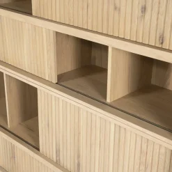 Boekenkast Milo Eikenhout en Eiken fineer 180 x 173 cm - Naturel - Loft24.nl