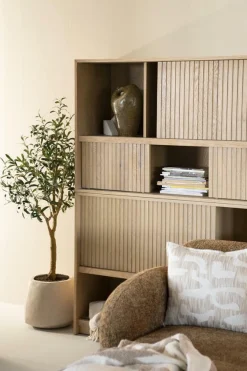 Boekenkast Milo Eikenhout en Eiken fineer 180 x 173 cm - Naturel - Loft24.nl