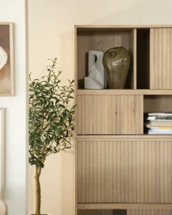 Boekenkast Milo Eikenhout en Eiken fineer 180 x 173 cm - Naturel - Loft24.nl