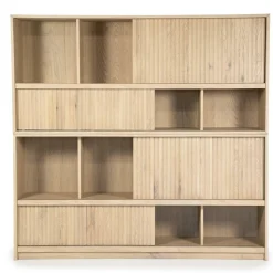 Boekenkast Milo Eikenhout en Eiken fineer 180 x 173 cm - Naturel - Loft24.nl