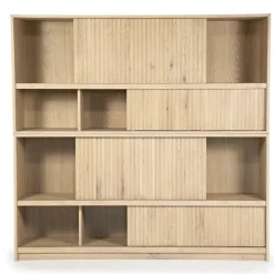 Boekenkast Milo Eikenhout en Eiken fineer 180 x 173 cm - Naturel - Loft24.nl