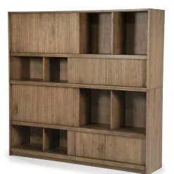 Boekenkast Milo Eikenhout en Eiken fineer 180 x 173 cm - Bruin - Loft24.nl