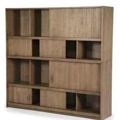 Boekenkast Milo Eikenhout en Eiken fineer 180 x 173 cm - Bruin - Loft24.nl