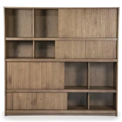Boekenkast Milo Eikenhout en Eiken fineer 180 x 173 cm - Bruin - Loft24.nl