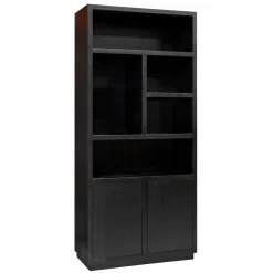 Boekenkast Oakura Eikenhout kleur Zwart - Loft24.nl
