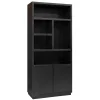 Boekenkast Oakura Eikenhout kleur Zwart - Loft24.nl