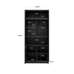 Boekenkast Oakura Eikenhout kleur Zwart - Loft24.nl