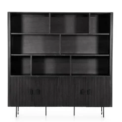 Boekenkast Remi Mangohout en Metaal 200 x 200 cm - Zwart - Loft24.nl