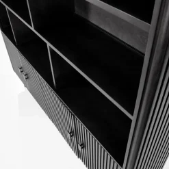 Boekenkast Remi Mangohout en Metaal 200 x 200 cm - Zwart - Loft24.nl