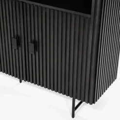 Boekenkast Remi Mangohout en Metaal 200 x 200 cm - Zwart - Loft24.nl