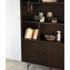 Boekenkast Remi Mangohout en Metaal 200 x 200 cm - Zwart - Loft24.nl