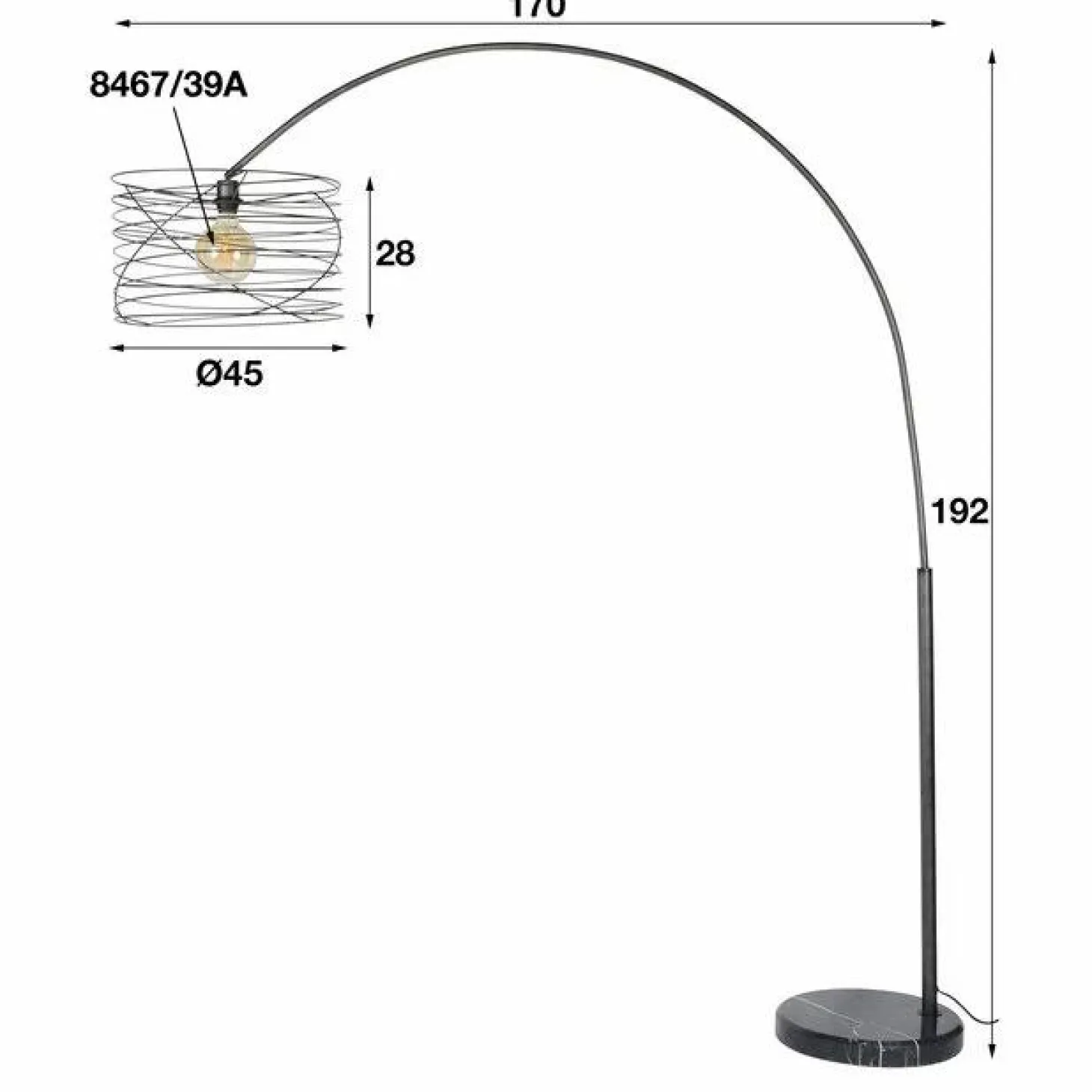 Booglamp Curl Ø45 - Loft24.nl