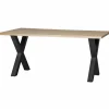 Boomstam Eettafel Tablo Eikenhout, met X-poot - 180cm - Loft24.nl