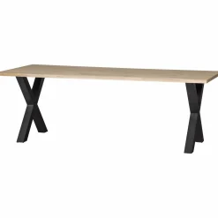 Boomstam Eettafel Tablo Eikenhout, met X-poot - 220cm - Loft24.nl