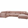 Cloud hoekbank links geweven chenille taupe/roze - Loft24.nl
