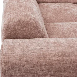 Cloud hoekbank links geweven chenille taupe/roze - Loft24.nl