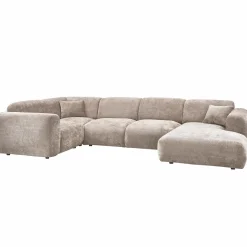 Cloud hoekbank links geweven chenille naturel - Loft24.nl