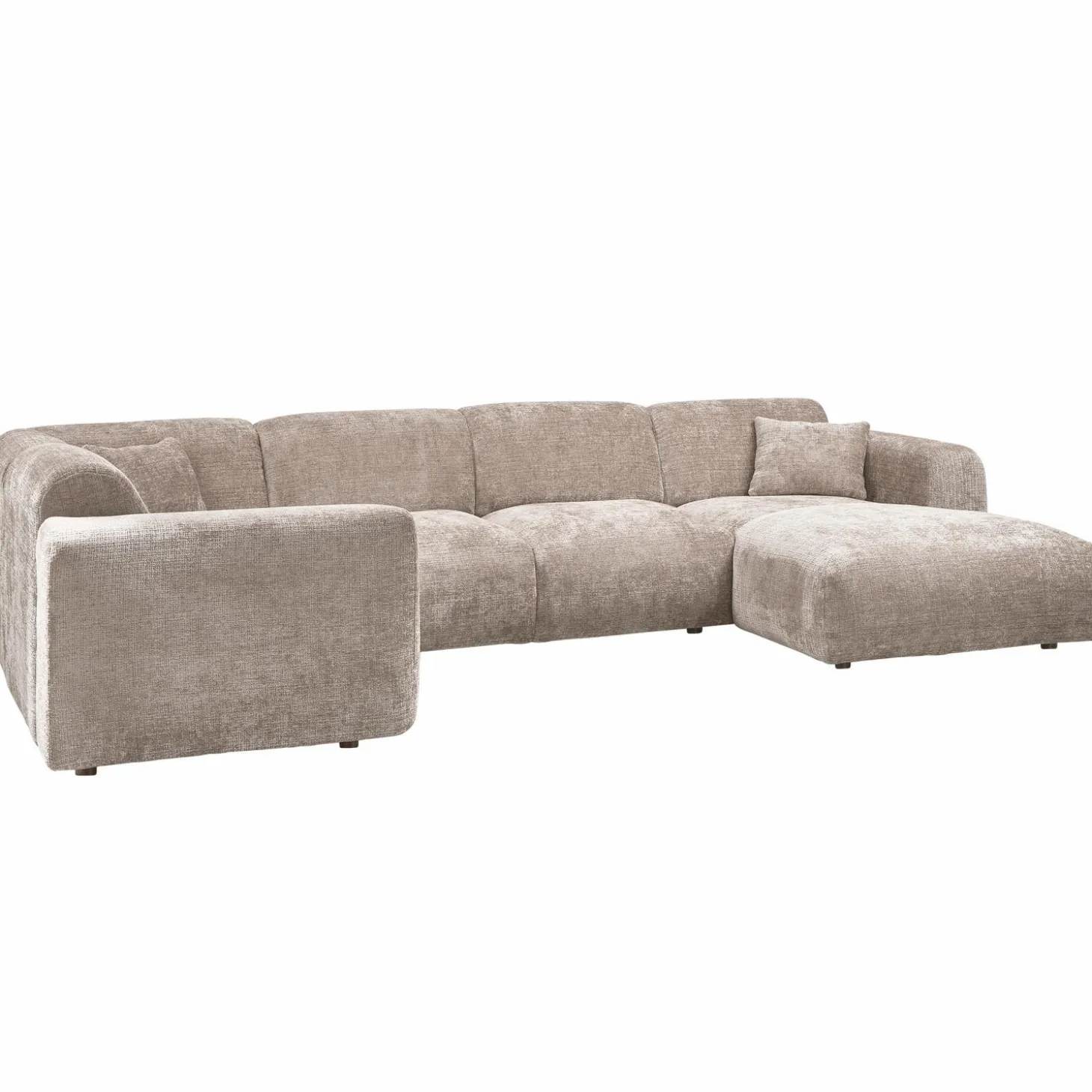 Cloud hoekbank links geweven chenille naturel - Loft24.nl