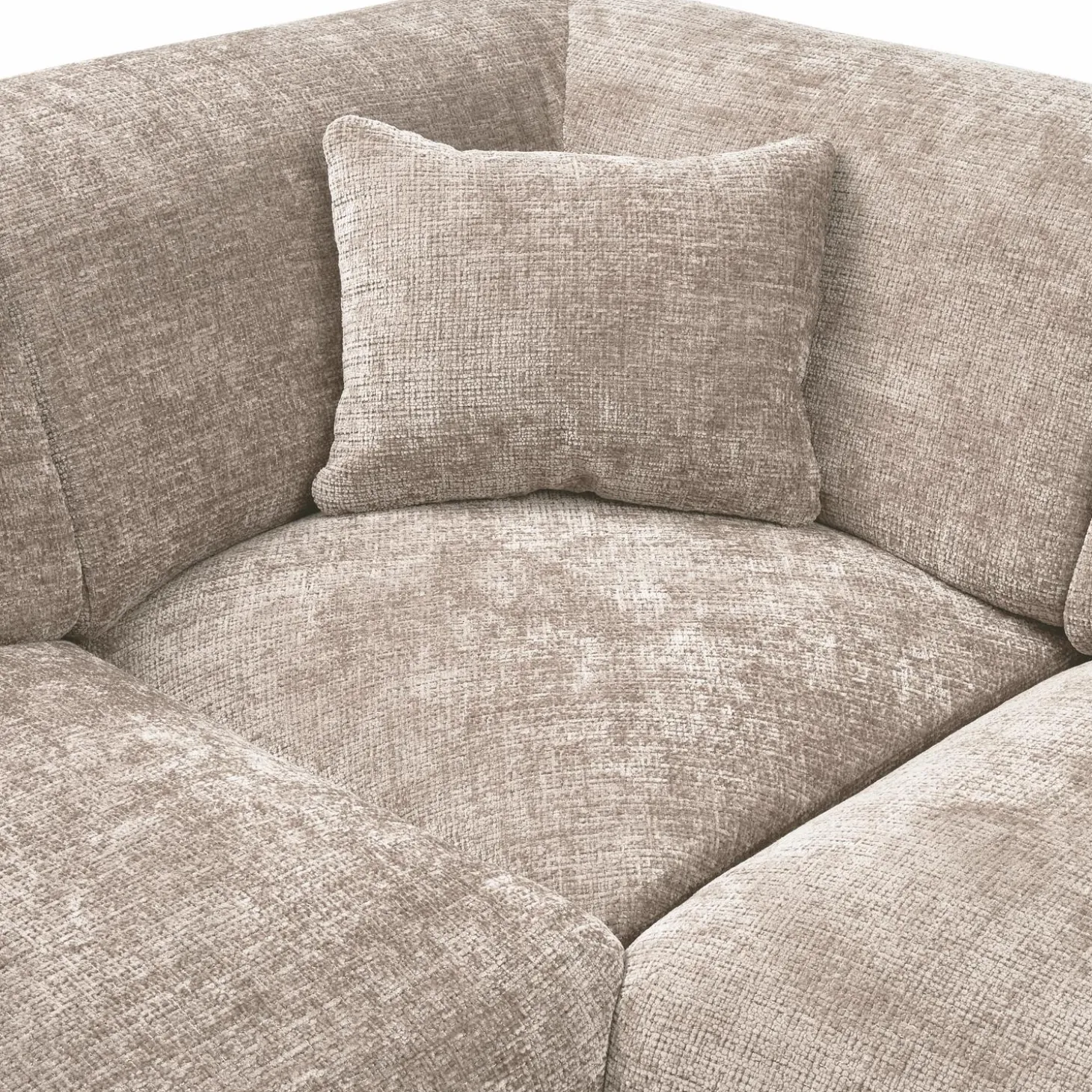 Cloud hoekbank links geweven chenille naturel - Loft24.nl