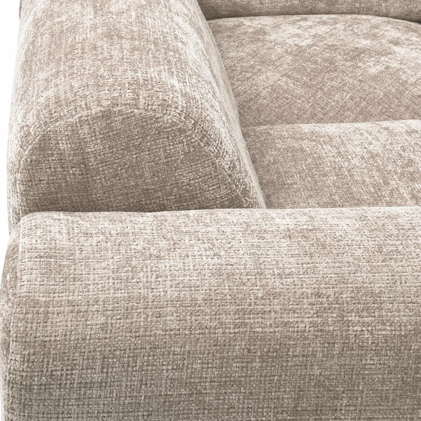Cloud hoekbank links geweven chenille naturel - Loft24.nl