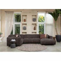 Cloud hoekbank links geweven chenille warm bruin - Loft24.nl