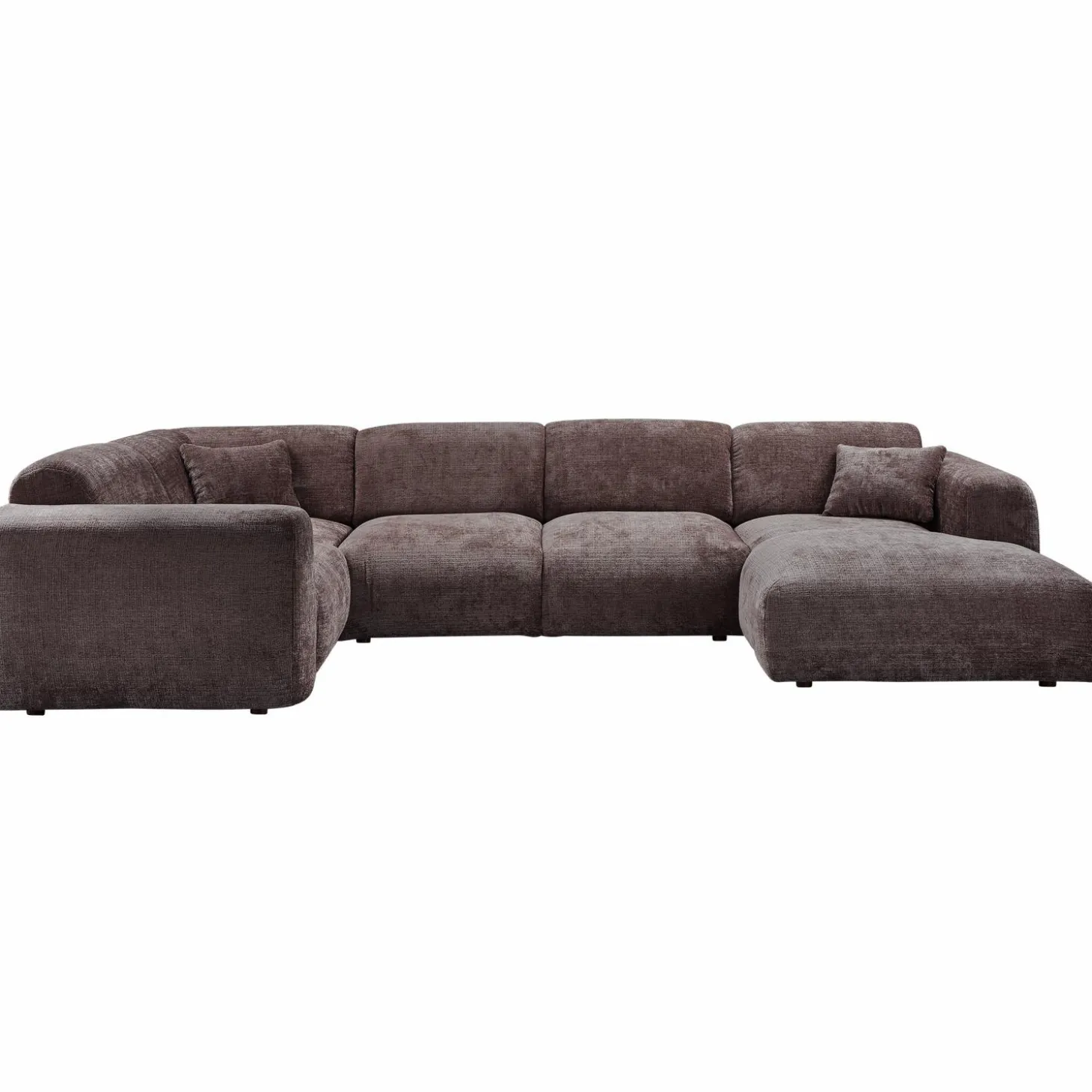 Cloud hoekbank links geweven chenille warm bruin - Loft24.nl