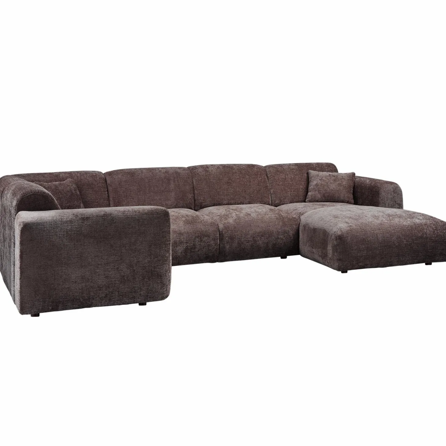 Cloud hoekbank links geweven chenille warm bruin - Loft24.nl