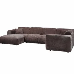 Cloud hoekbank rechts geweven chenille warm bruin - Loft24.nl