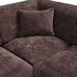 Cloud hoekbank rechts geweven chenille warm bruin - Loft24.nl