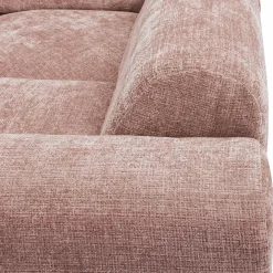 Cloud hoekbank rechts geweven chenille taupe/roze - Loft24.nl