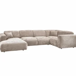 Cloud hoekbank rechts geweven chenille naturel - Loft24.nl