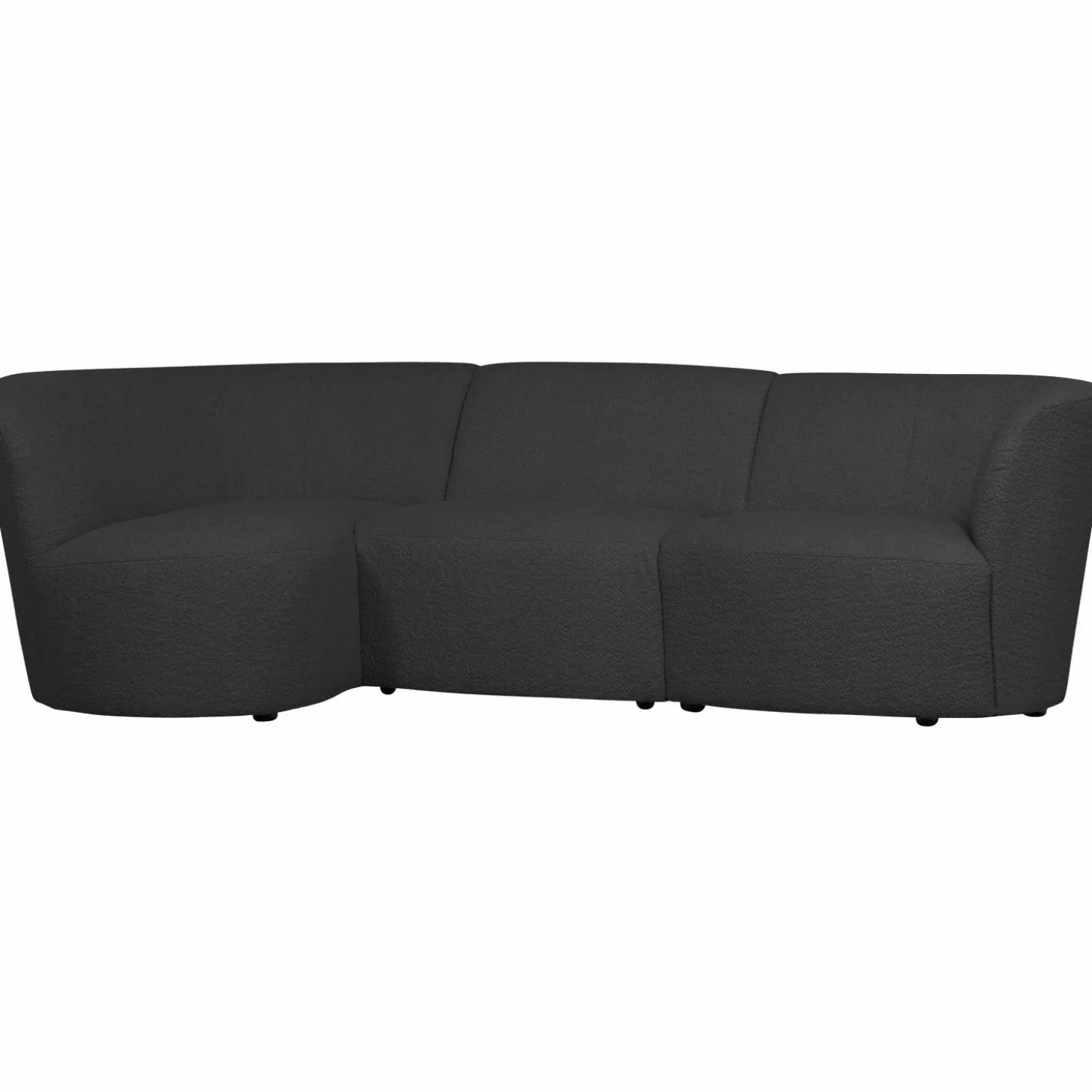 Coco 3-zits ronding links bouclé donkergrijs - Loft24.nl