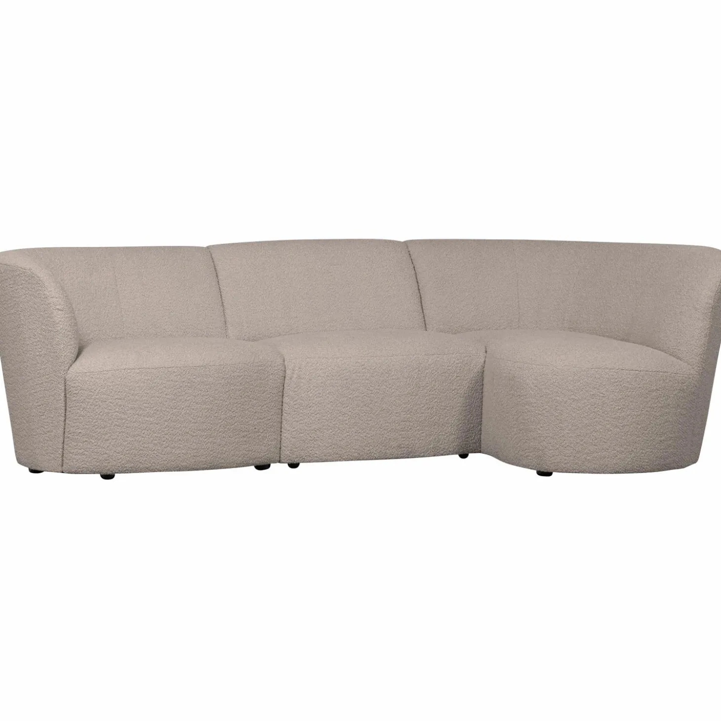 Coco 3-zits ronding rechts bouclé zand - Loft24.nl